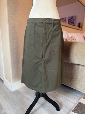 St. John's Bay Olive Green  Midi Skirt